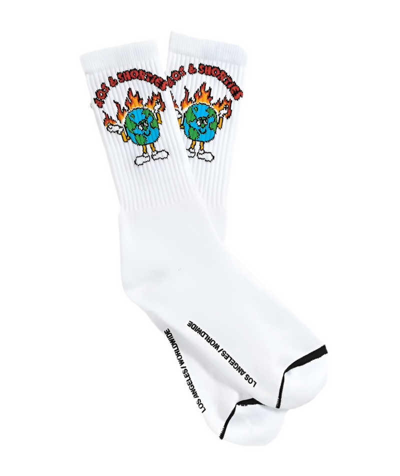 40’s & Shorties 'World On Fire' Socks - White-1