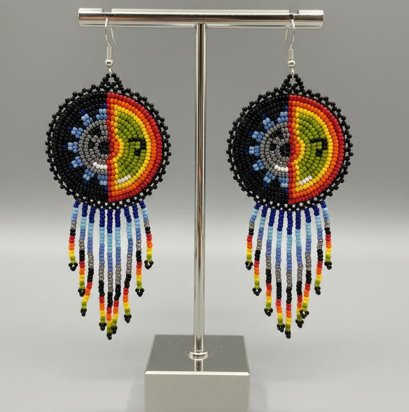 Black Sun & Moon Beaded Fringe-3