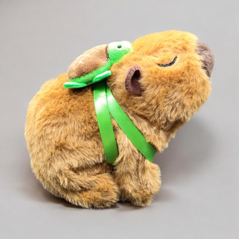 Interactive Electric Capybara Plush Toy with Turtle Backpack-1