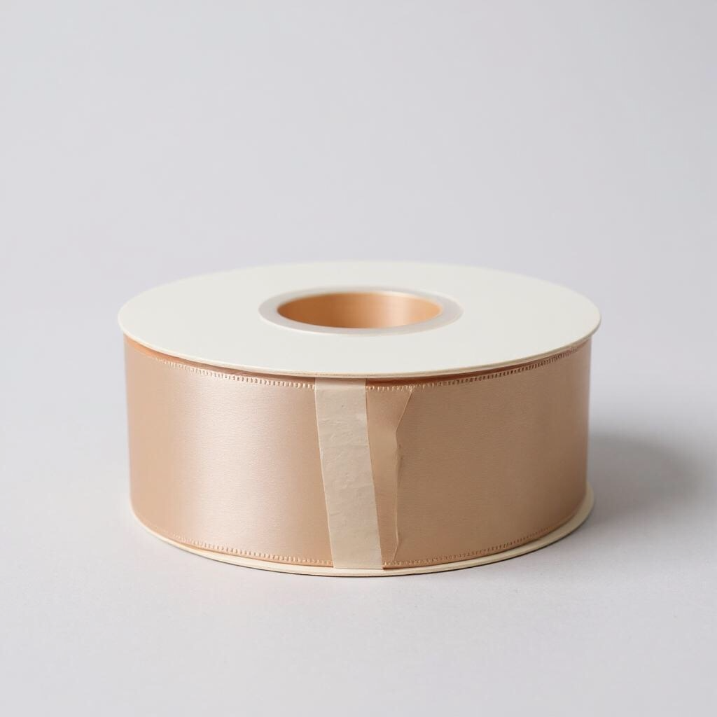 Satin Ribbon Double Face-Light Peach #714- 3.8 cm Wide