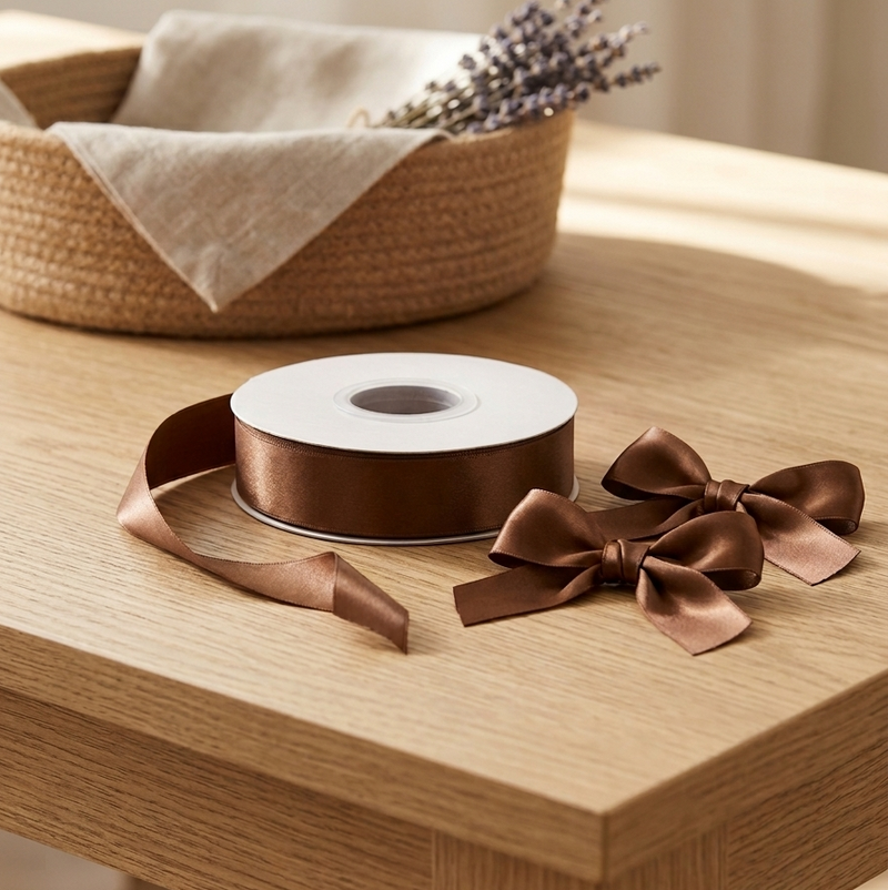 30 Meter Double Face Brown #847 Ribbon Roll-1