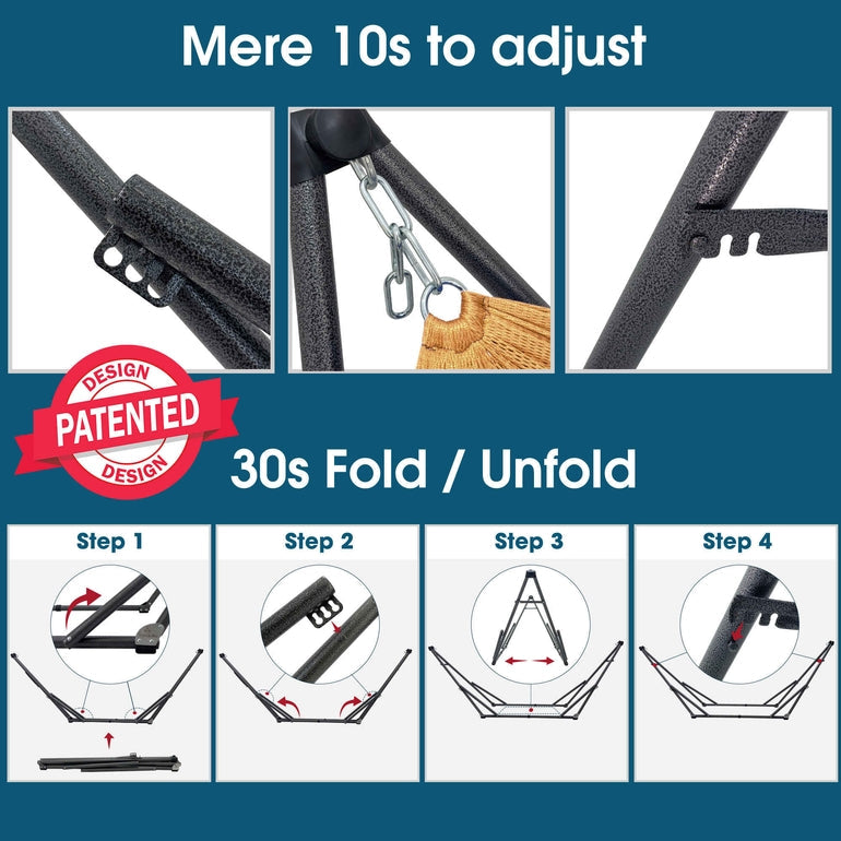 Hamaca plegable original con soporte-25