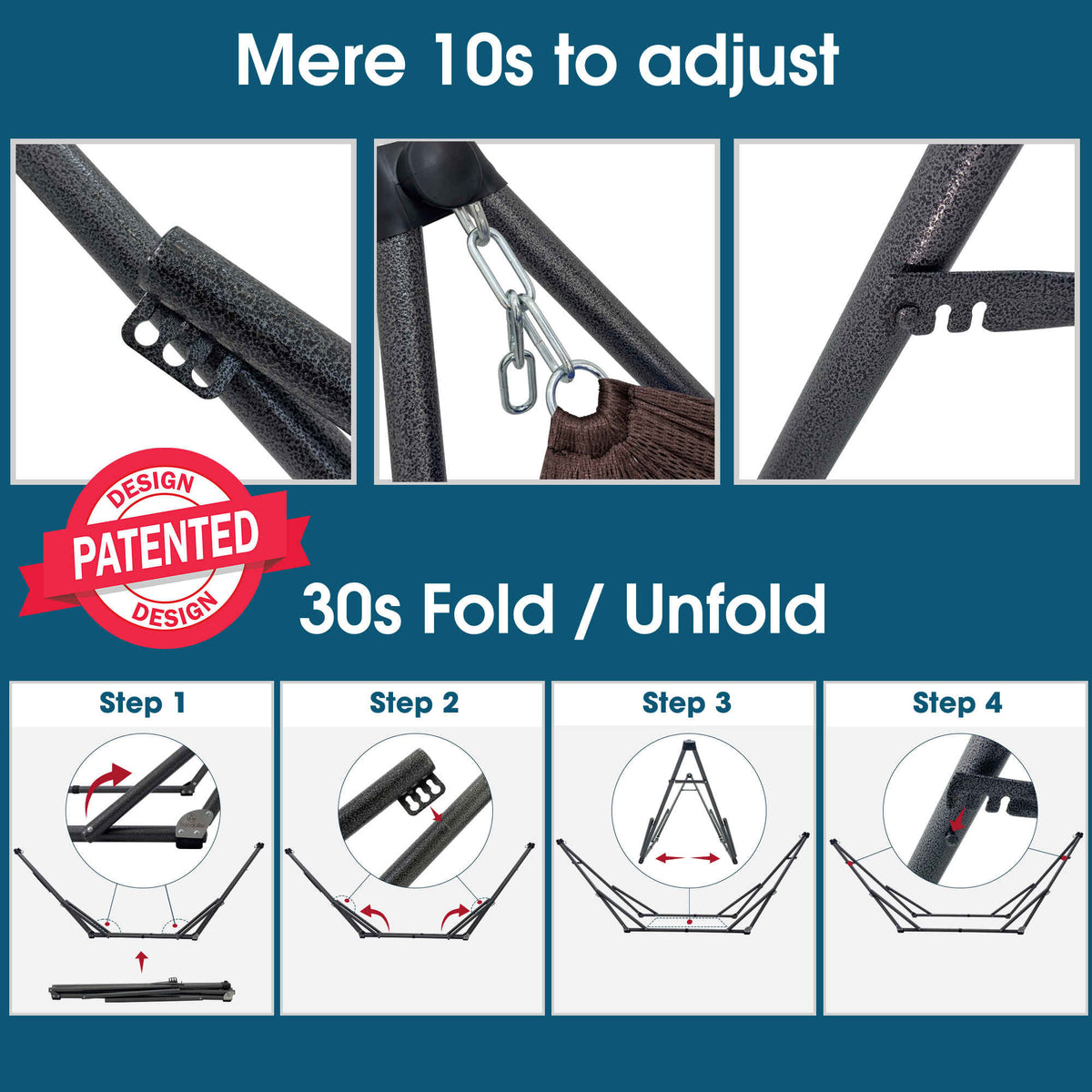 Hamaca plegable original con soporte-46