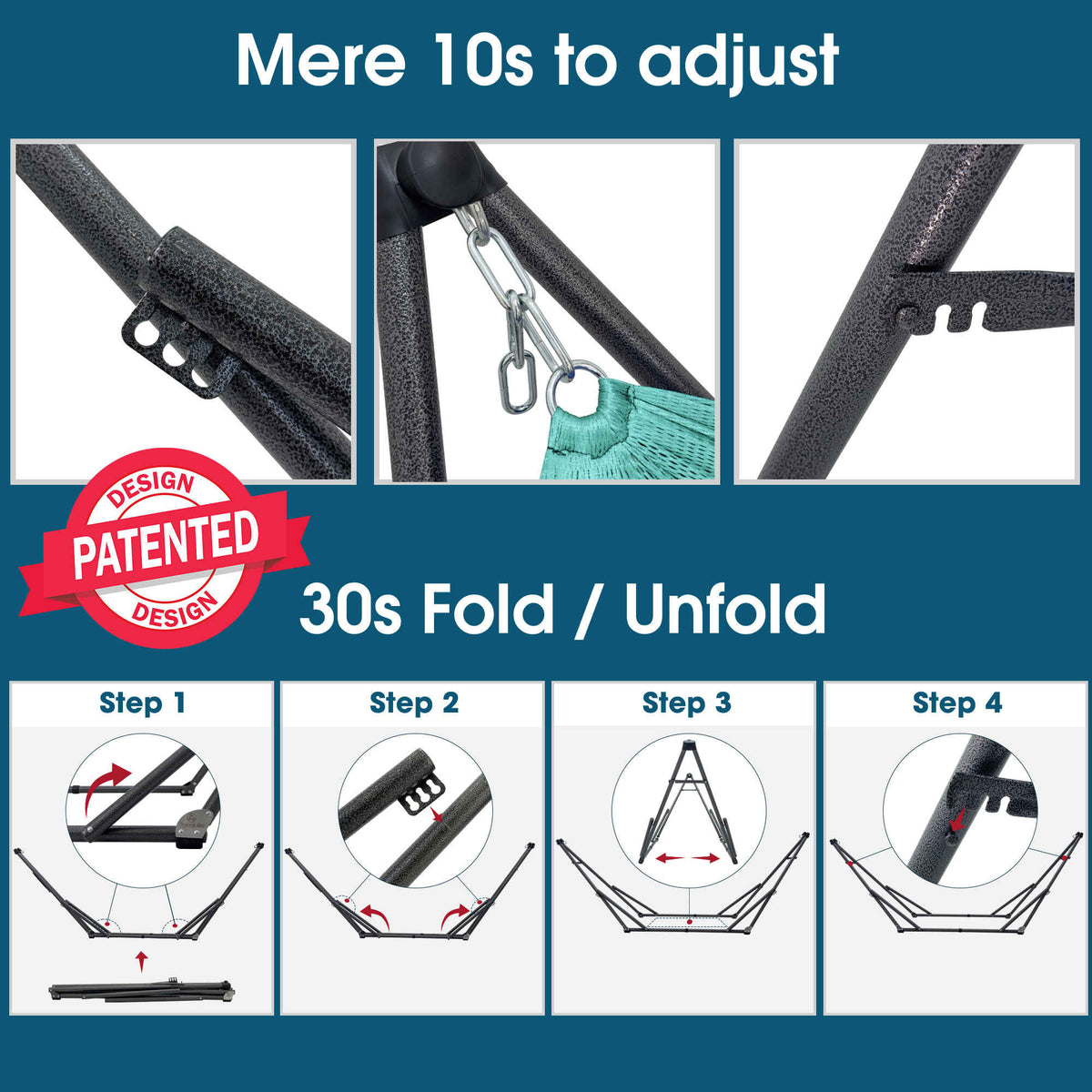 Hamaca plegable original con soporte-53