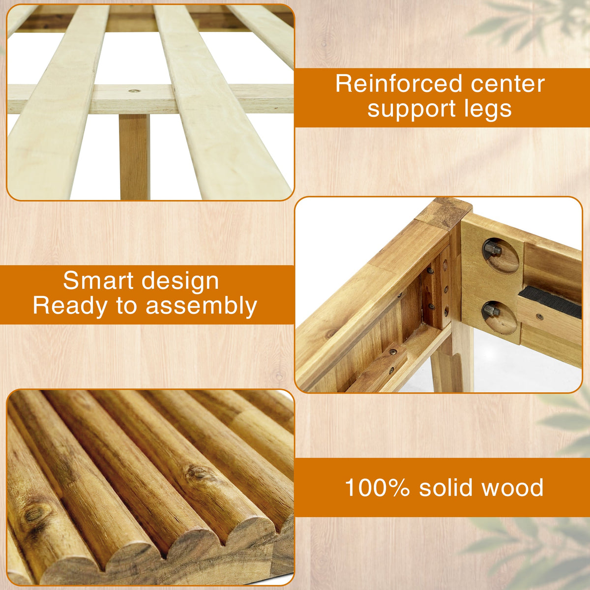 Bosk Solid Wood Bed Frame-16