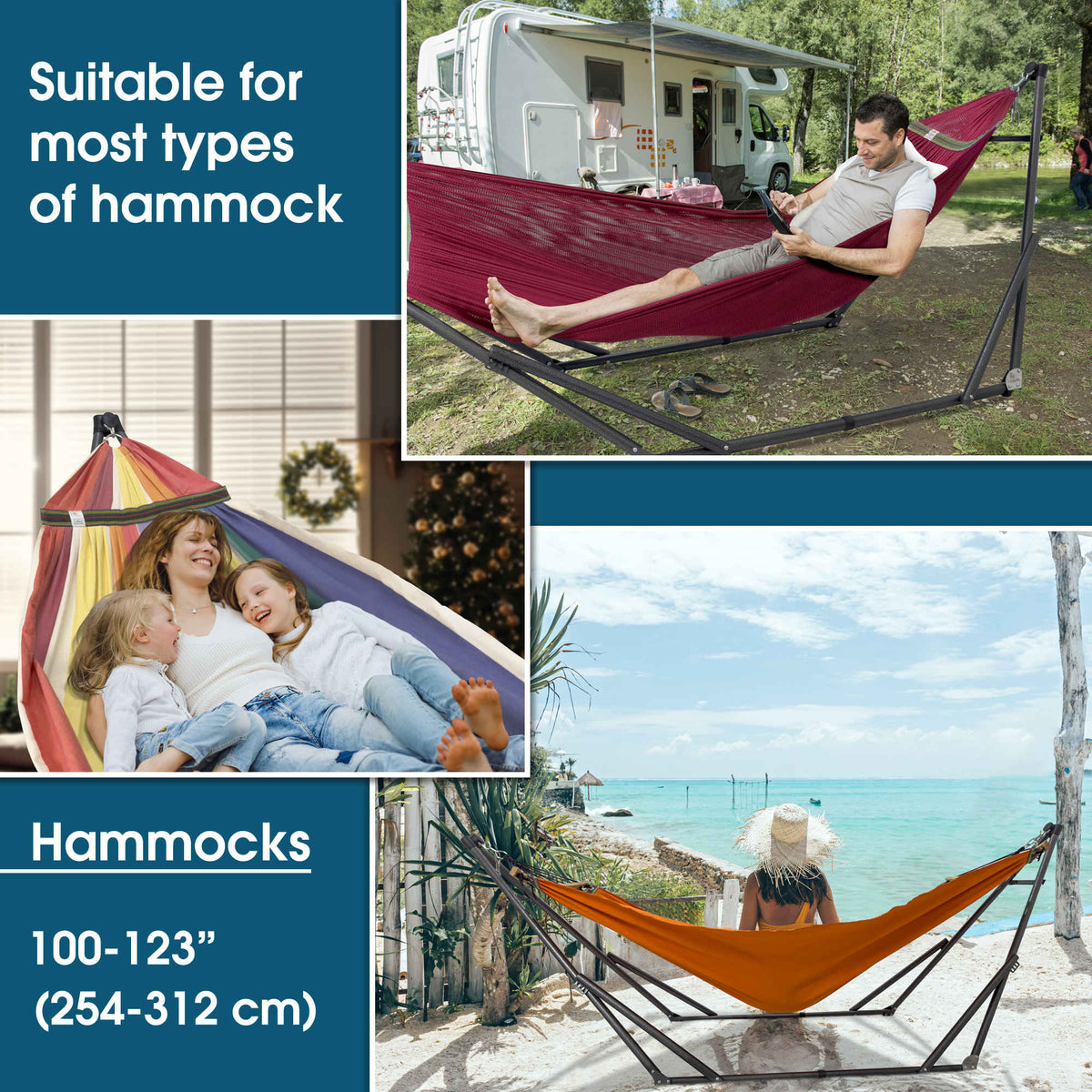 Hamaca plegable original con soporte-12