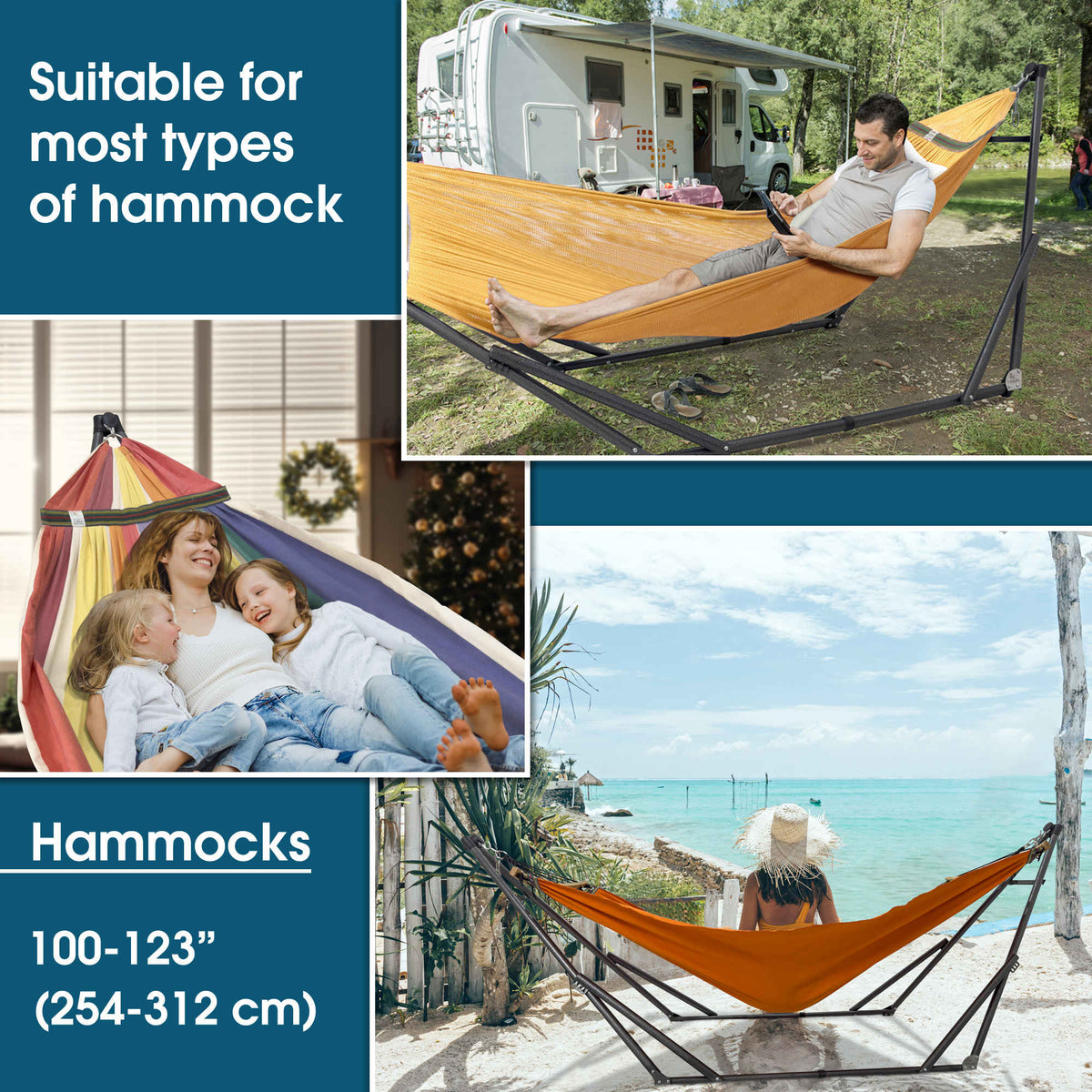 Hamaca plegable original con soporte-26