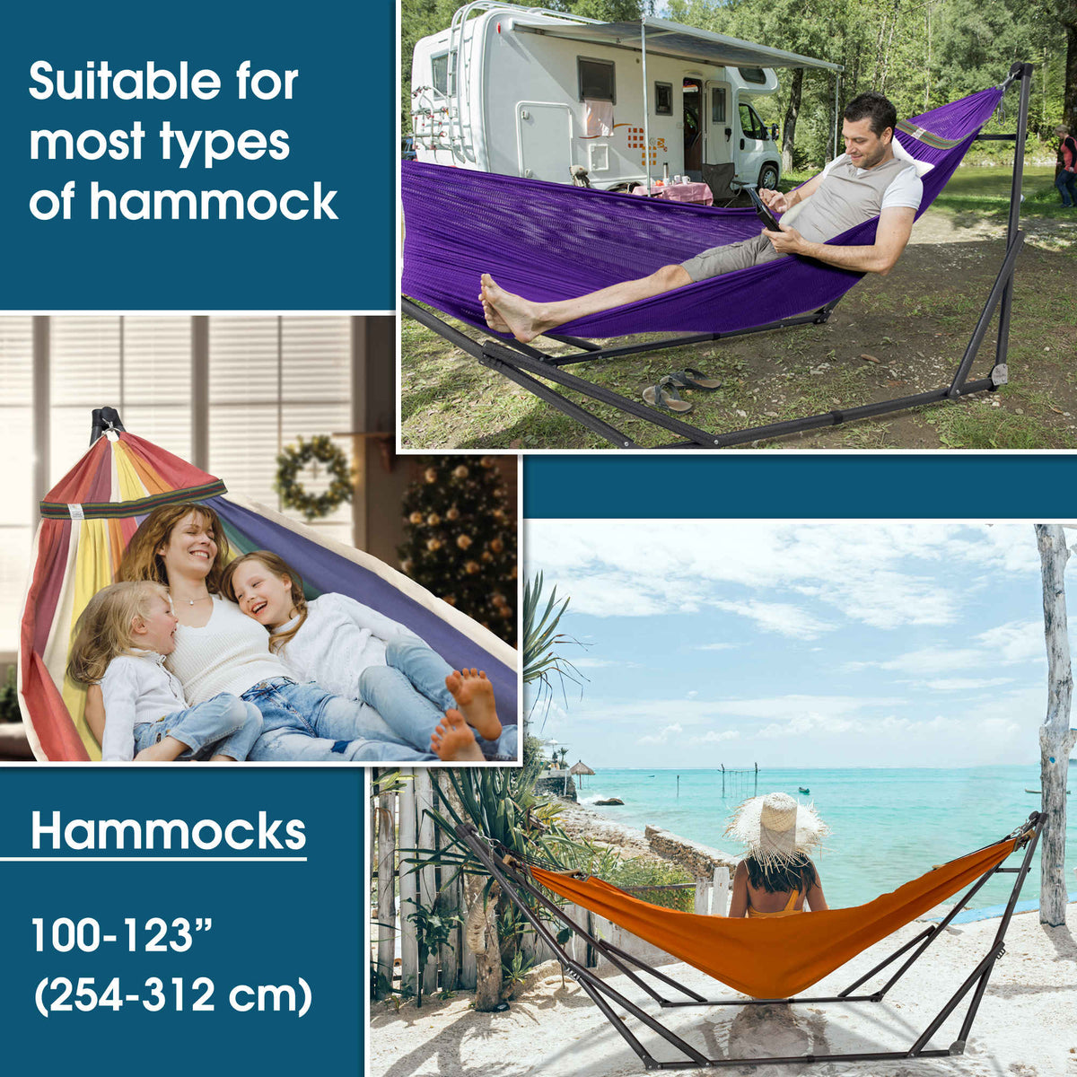 Hamaca plegable original con soporte-19