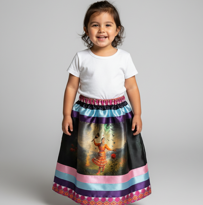 Satin Infants Dancing of Wind Ribbon Skirt-6