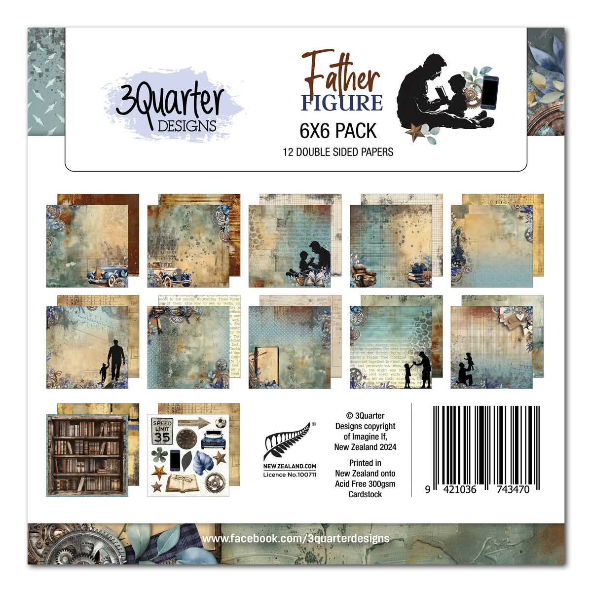 3Quarter Designs Father Figure 6x6 Paper Pack-1