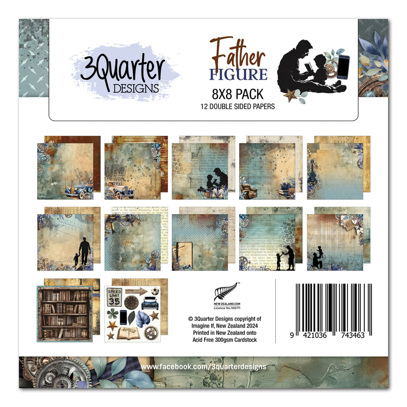 3Quarter Designs Father Figure 8x8 Paper Pack-1