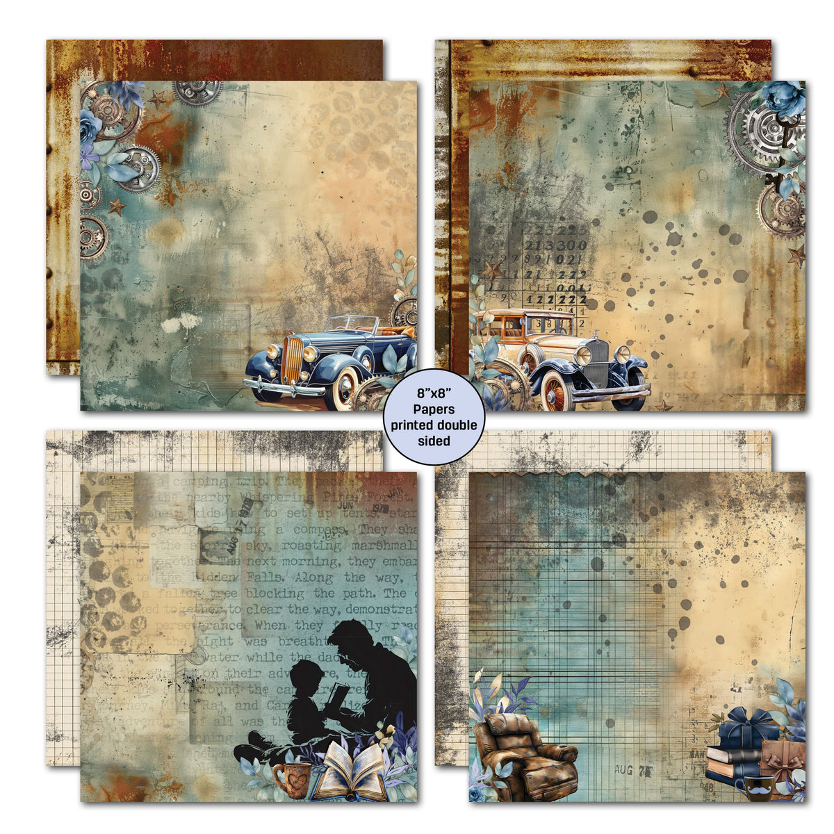 3Quarter Designs Father Figure 8x8 Paper Pack-2