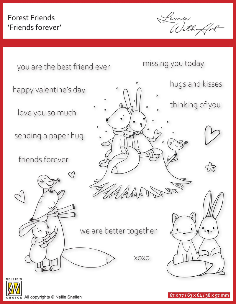 Nellie's Choice Clear Stamp Forest Friends-Friends Forever-1