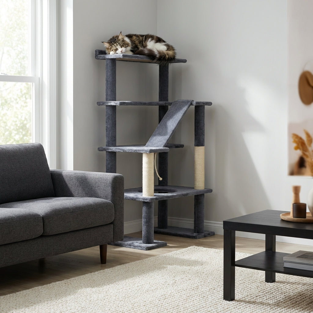 Maine Coon 65" Cat Tower - 5-Level Cat Tree-8