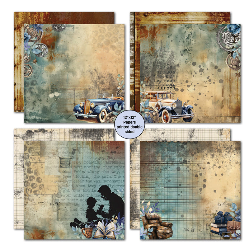 3Quarter Designs Father Figure 12x12 Design Paper & Diecuts Set-3