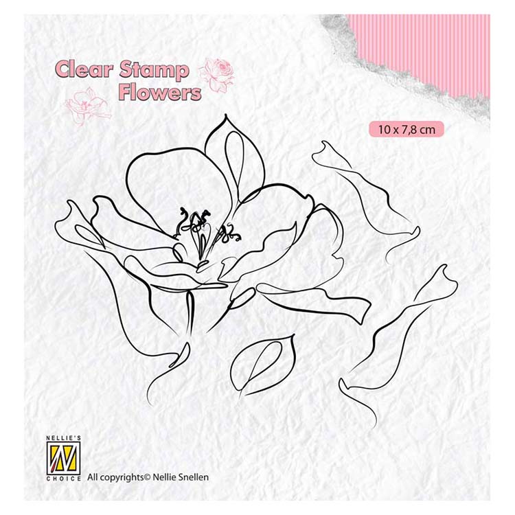 Nellie's Choice Clear Stamp Flowers - Wild Rose-1