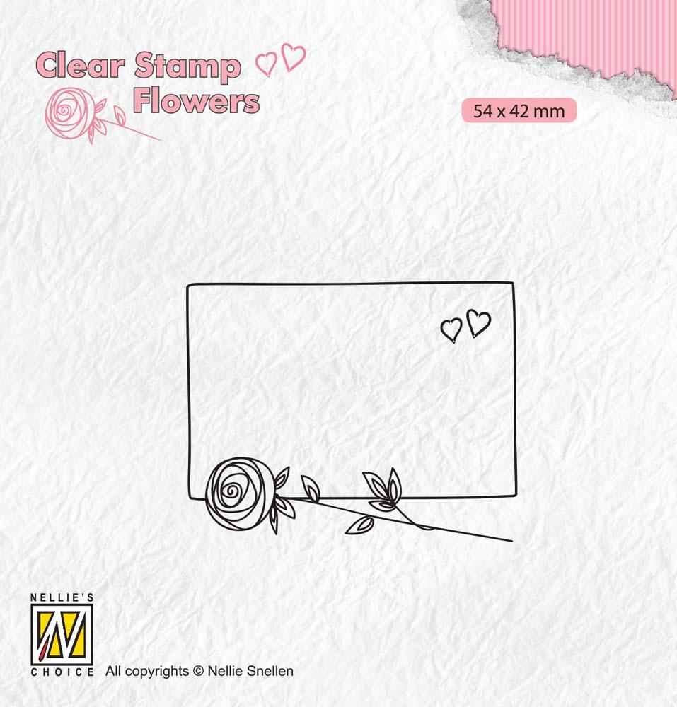 Clear Stamp Flowers Frame With Rose-1