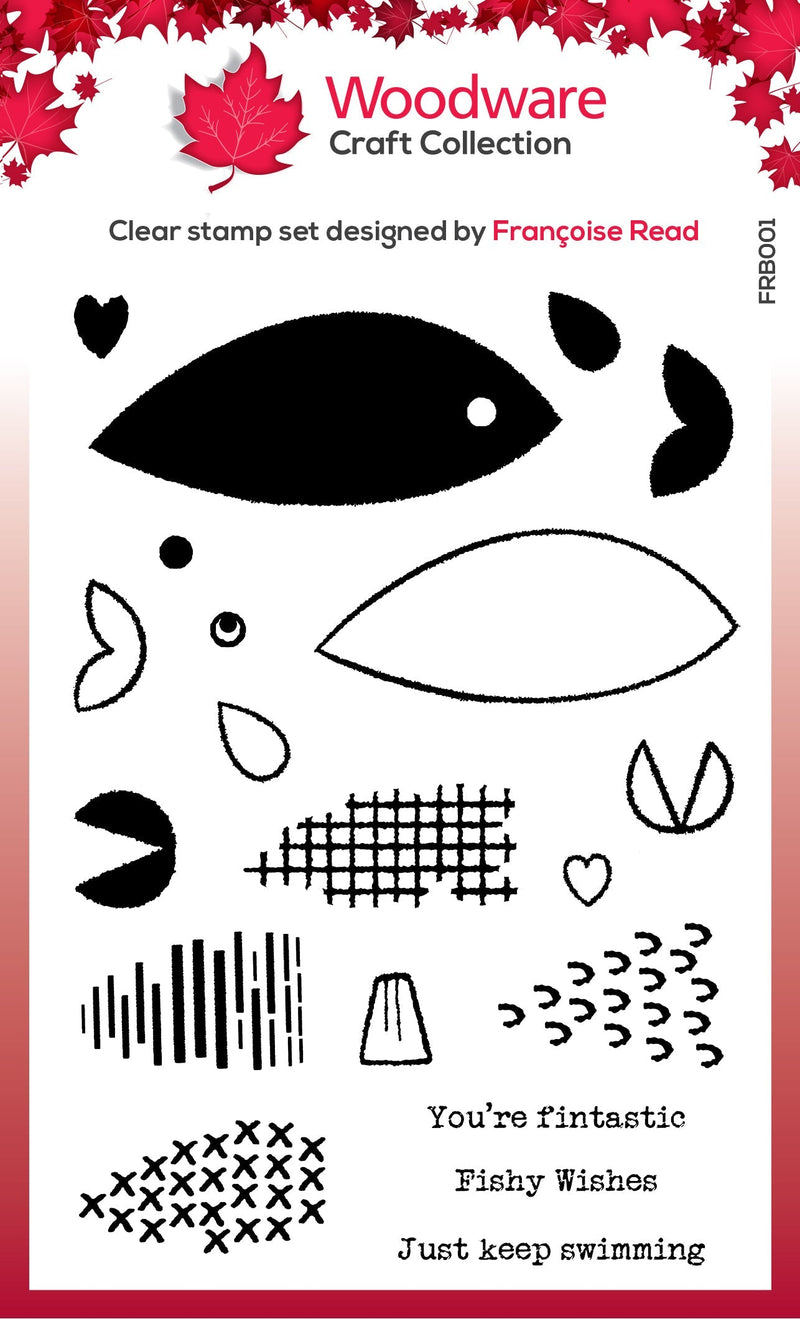 Woodware Clear Singles Build A Fish 6 in x 8 in Stamp-1