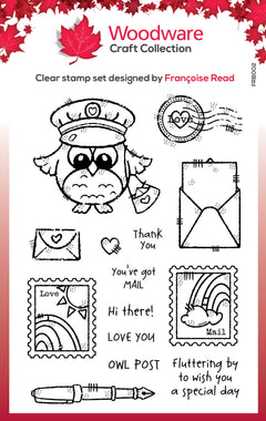 Woodware Clear Singles Owl Post 6 in x 8 in Stamp-1
