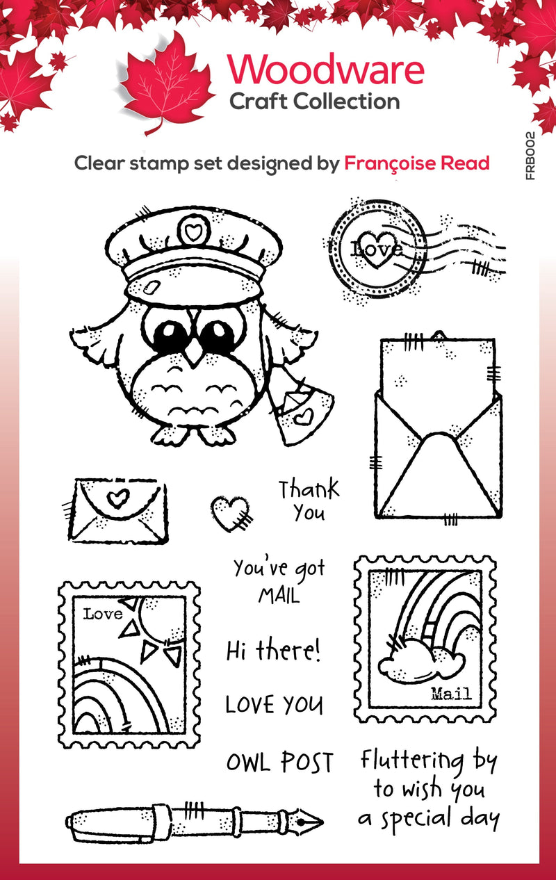 Woodware Clear Singles Owl Post 6 in x 8 in Stamp-1