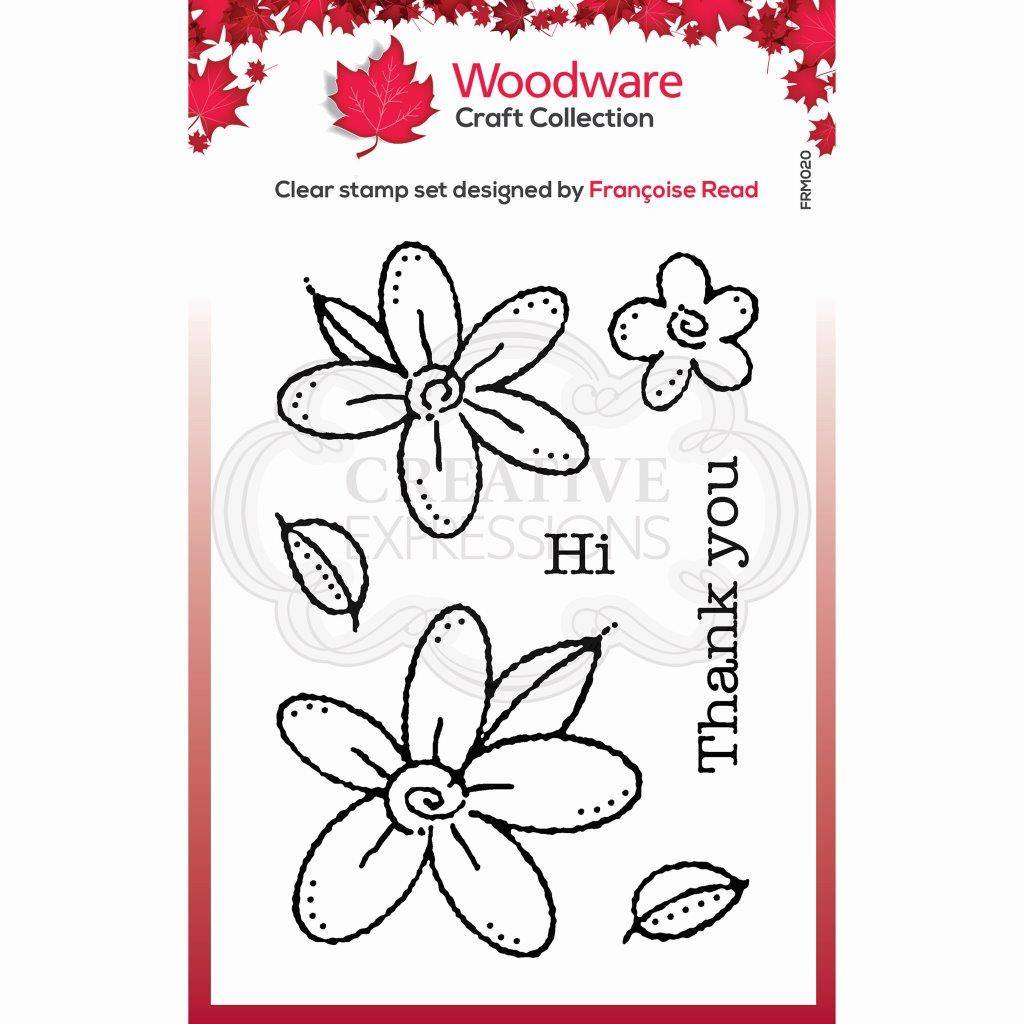 Woodware Clear Singles Daisies 3.8 in x 2.6 in Stamp-1
