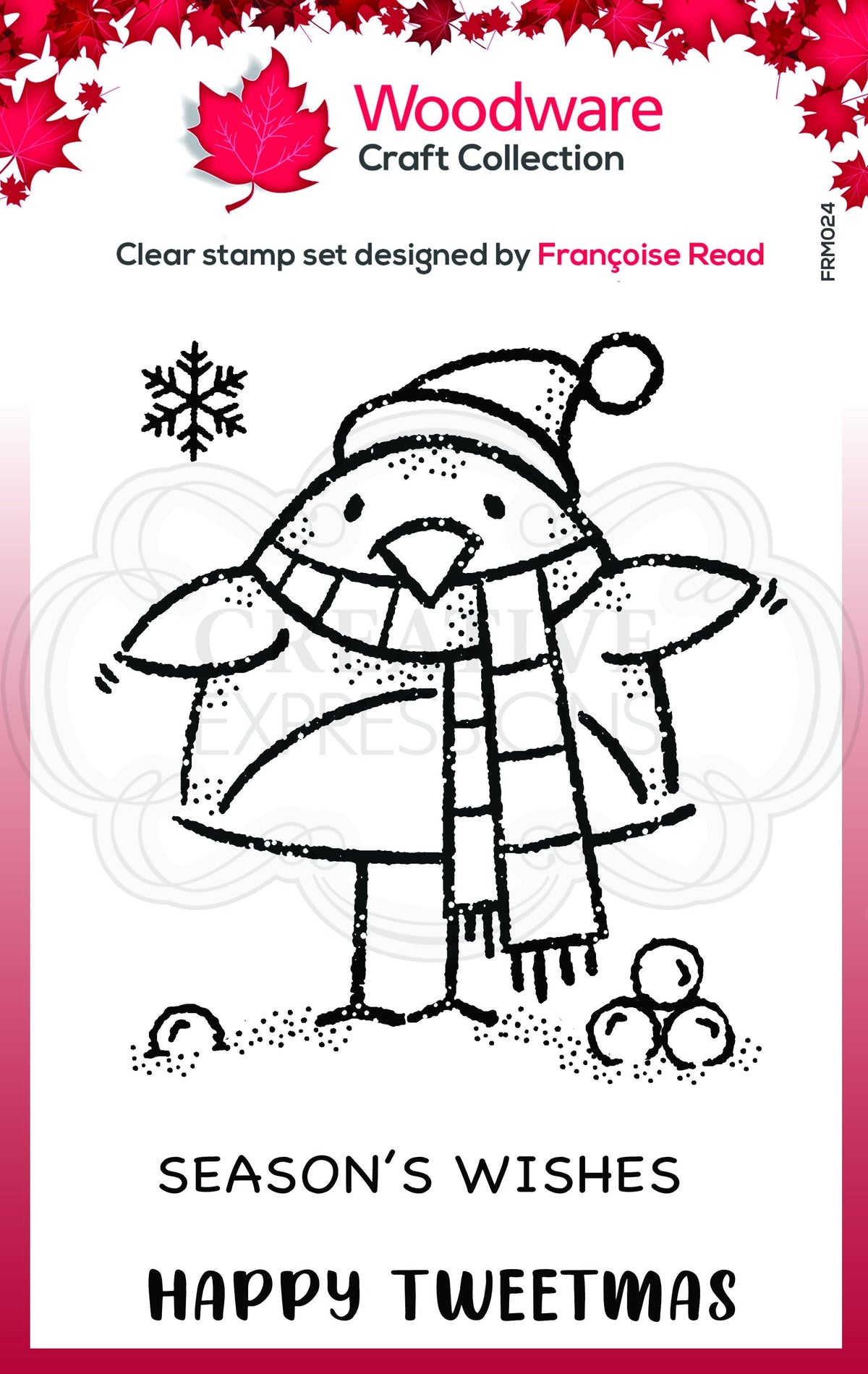 Woodware Clear Singles Tweetmas Robin 3.8 in x 2.6 in Stamp-1
