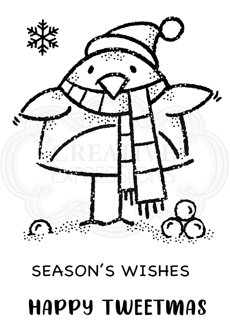 Woodware Clear Singles Tweetmas Robin 3.8 in x 2.6 in Stamp-5