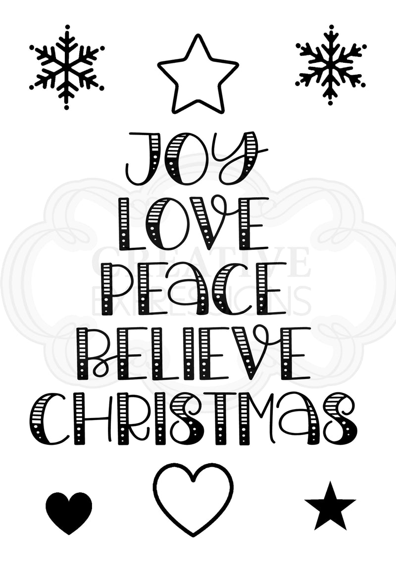 Woodware Clear Singles Word Tree 3.8 in x 2.6 in Stamp-4