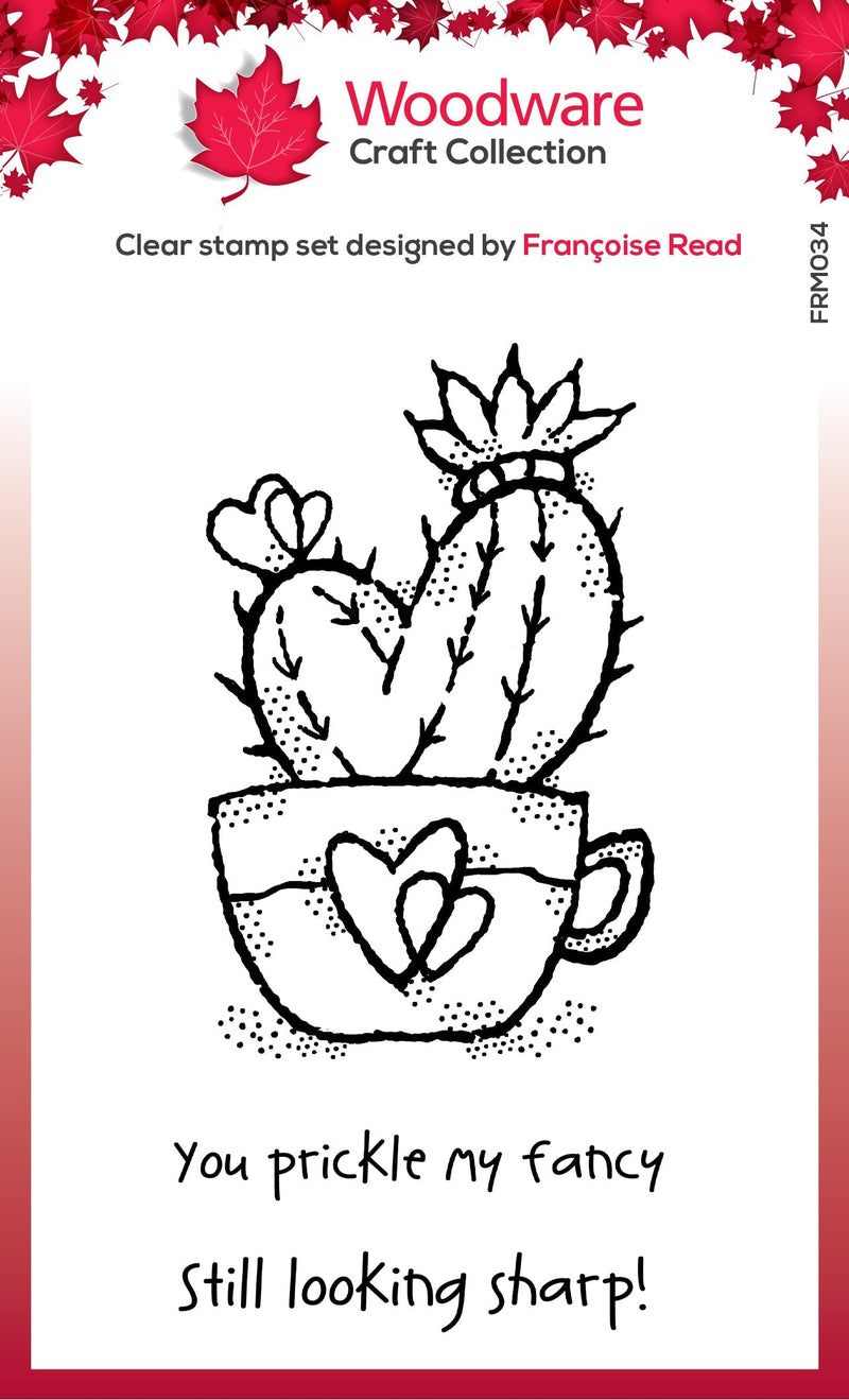 Woodware Clear Singles Heart Cactus 3.8 in x 2.6 in Stamp-1