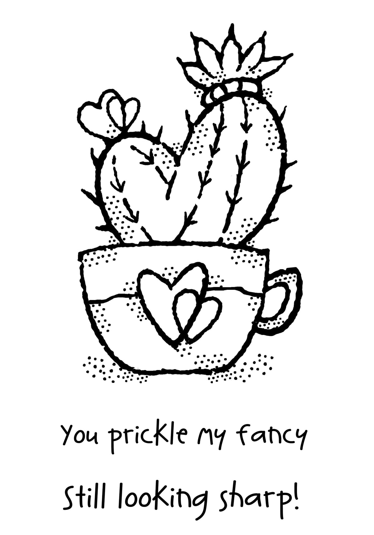 Woodware Clear Singles Heart Cactus 3.8 in x 2.6 in Stamp-3