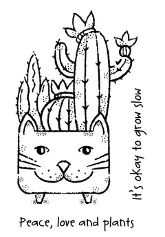 Woodware Clear Singles Cat Planter 3.8 in x 2.6 in Stamp-4