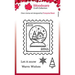 Woodware Clear Singles Snow Globe Stamp 3 in x 4 in Stamp-1