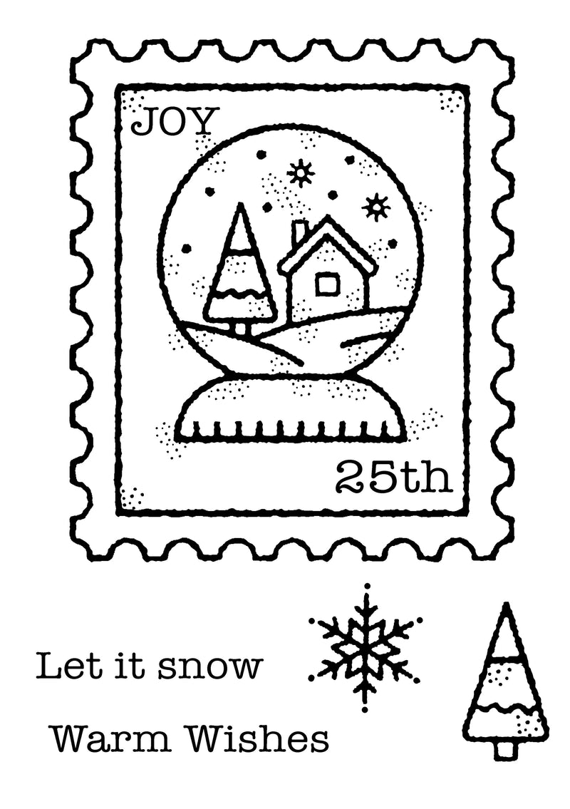 Woodware Clear Singles Snow Globe Stamp 3 in x 4 in Stamp-4