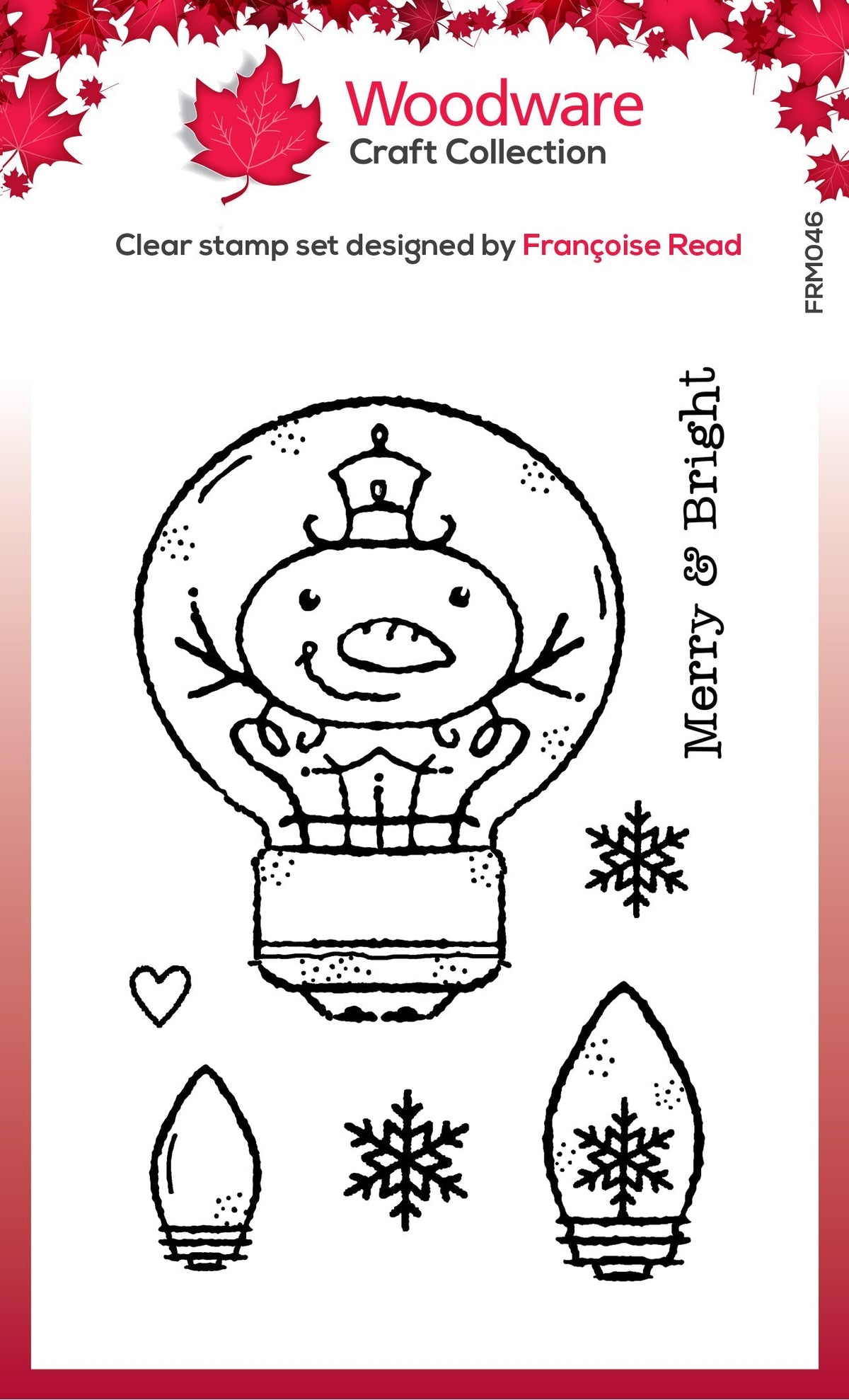 Woodware Clear Singles Snowman Light Bulb 3 in x 4 in Stamp-1
