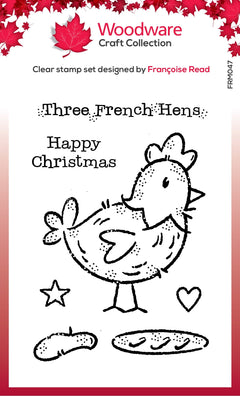 Woodware Clear Singles French Hen 3 in x 4 in Stamp-1