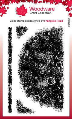 Woodware Clear Singles Semi Circle Texture 3 in x 4 in Stamp-1