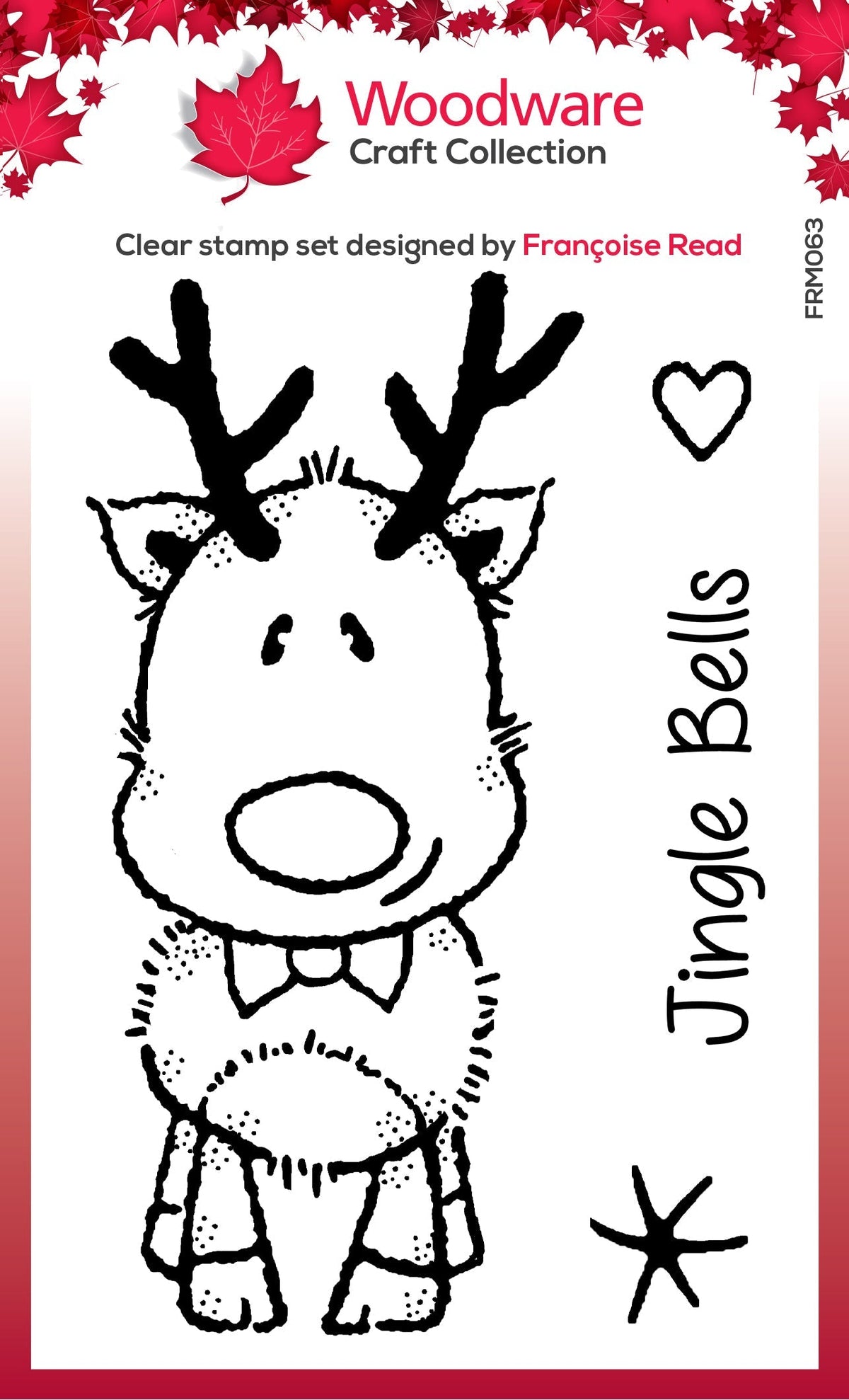 Woodware Clear Singles Mini Rudolph 3 in x 4 in Stamp-1