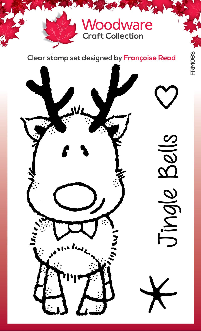 Woodware Clear Singles Mini Rudolph 3 in x 4 in Stamp-1