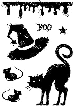 Woodware Clear Singles Halloween Props 3 in x 4 in Stamp Set-3