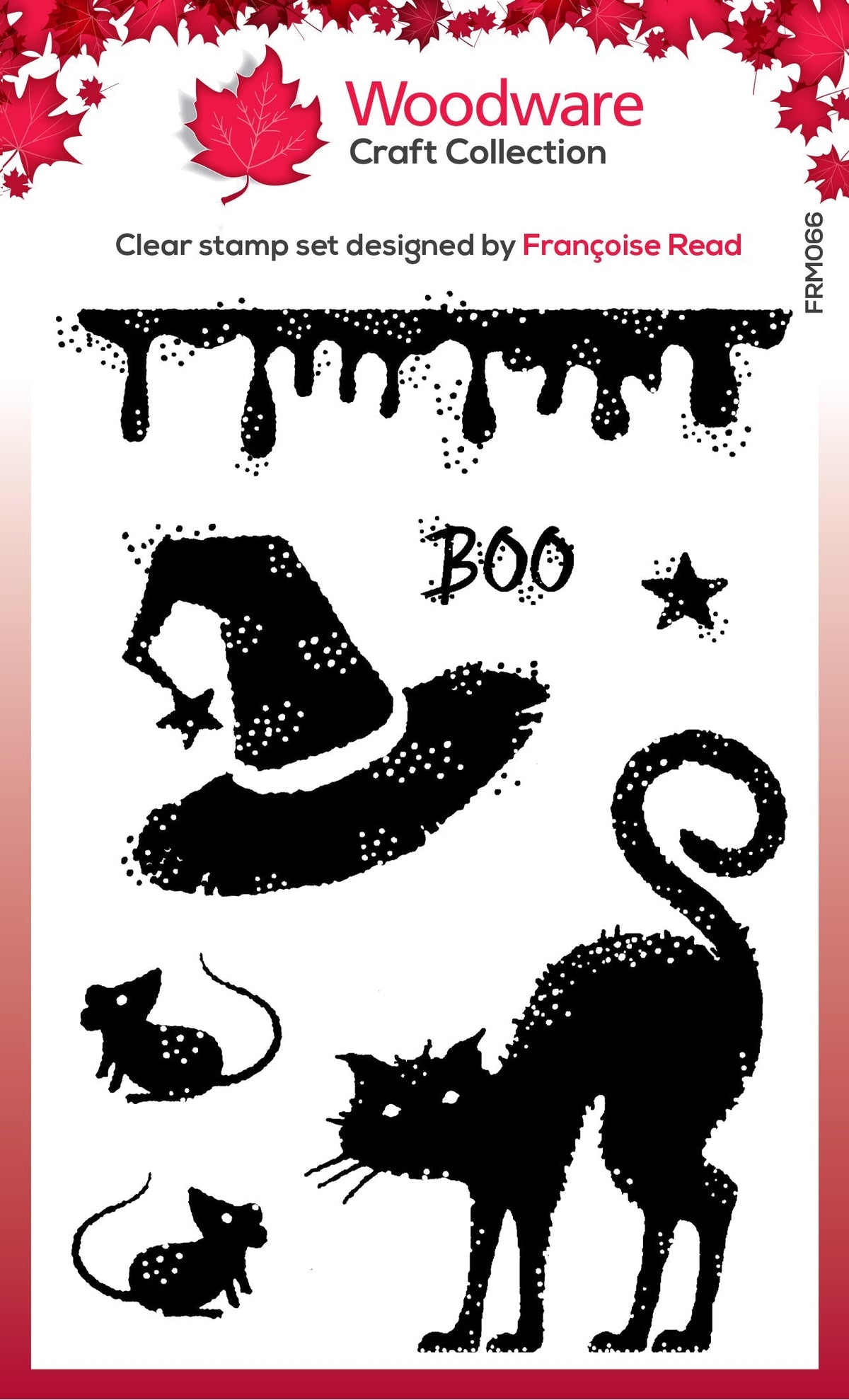 Woodware Clear Singles Halloween Props 3 in x 4 in Stamp Set-1