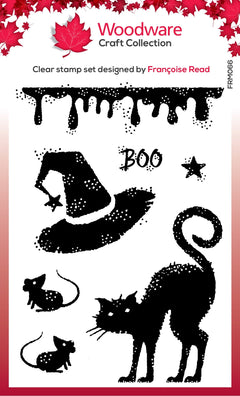 Woodware Clear Singles Halloween Props 3 in x 4 in Stamp Set-1