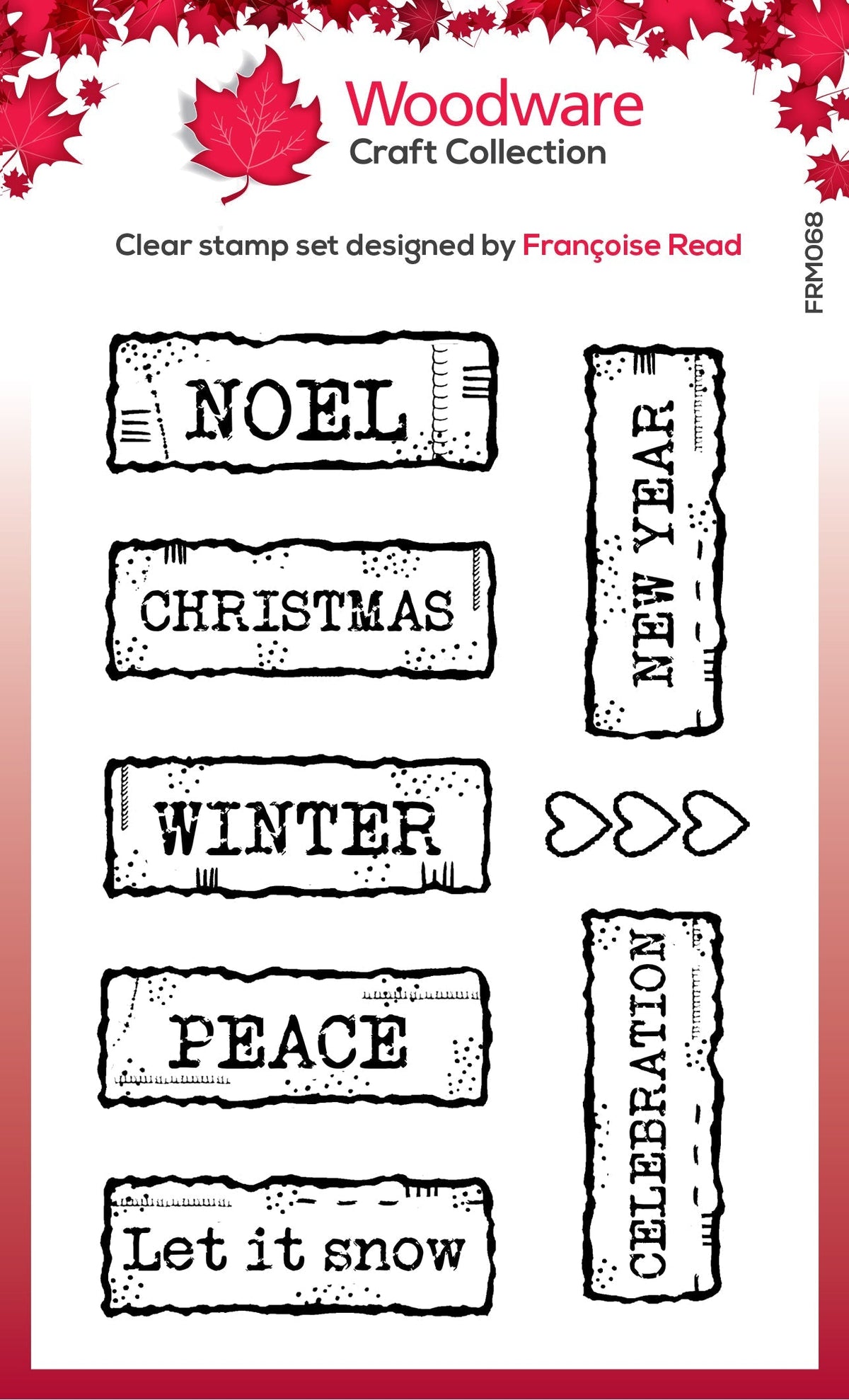 Tampon Woodware Clear Singles Étiquettes de Noël Scrapbooking 3 po x 4 po-1