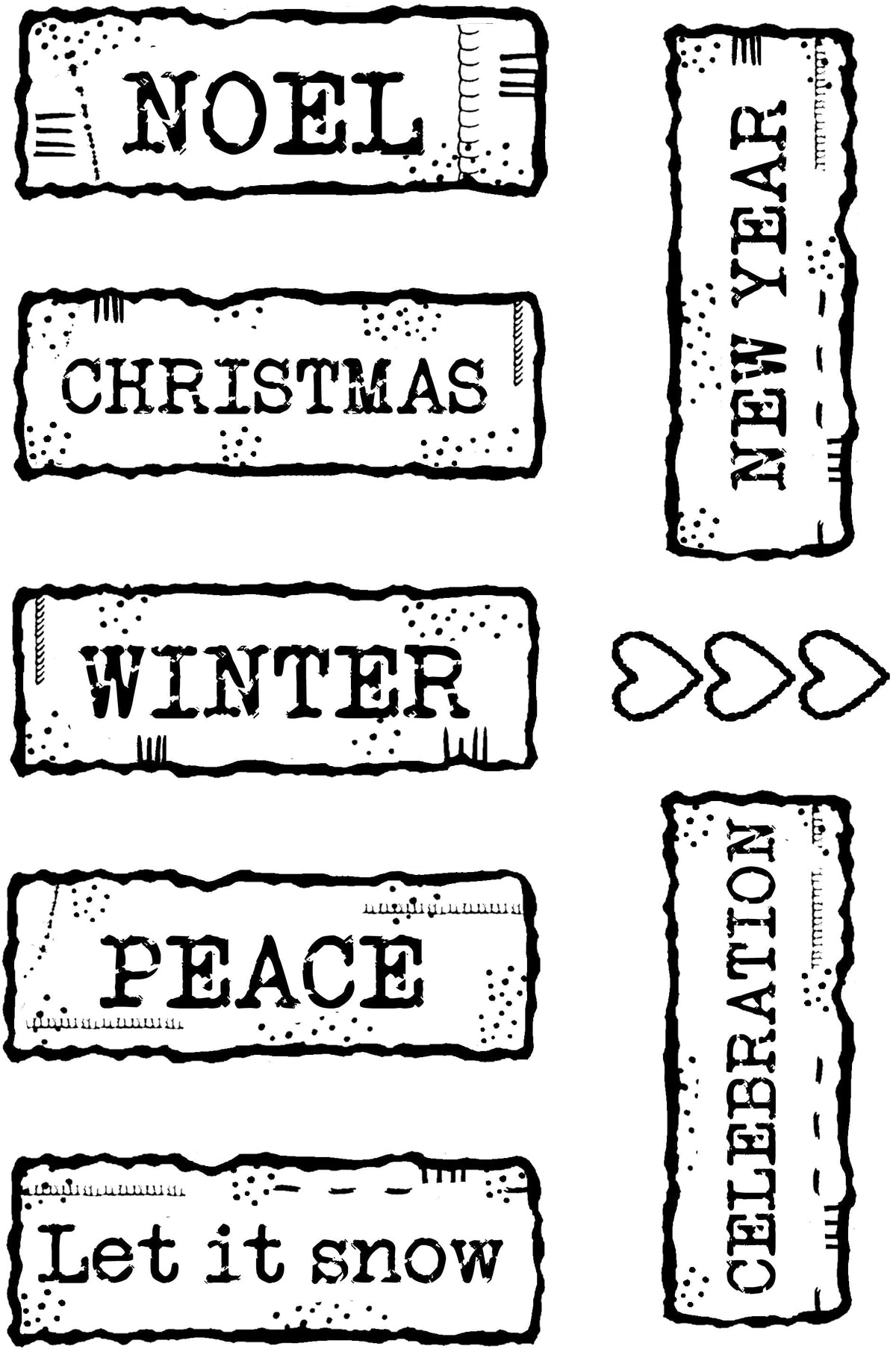 Tampon Woodware Clear Singles Étiquettes de Noël Scrapbooking 3 po x 4 po-10