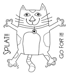 Woodware Clear Stamps - Splat Cat-1