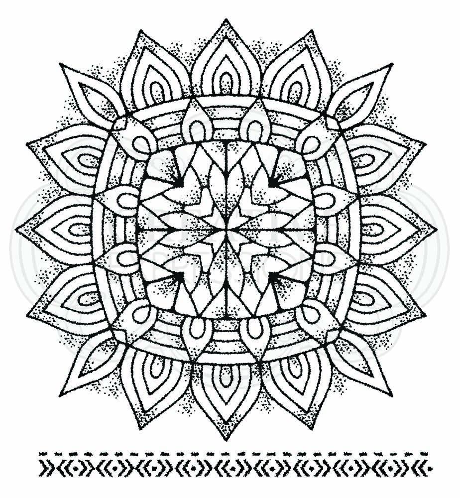 Woodware Clear Singles Mandala Two 4 in x 4 in stamp-1