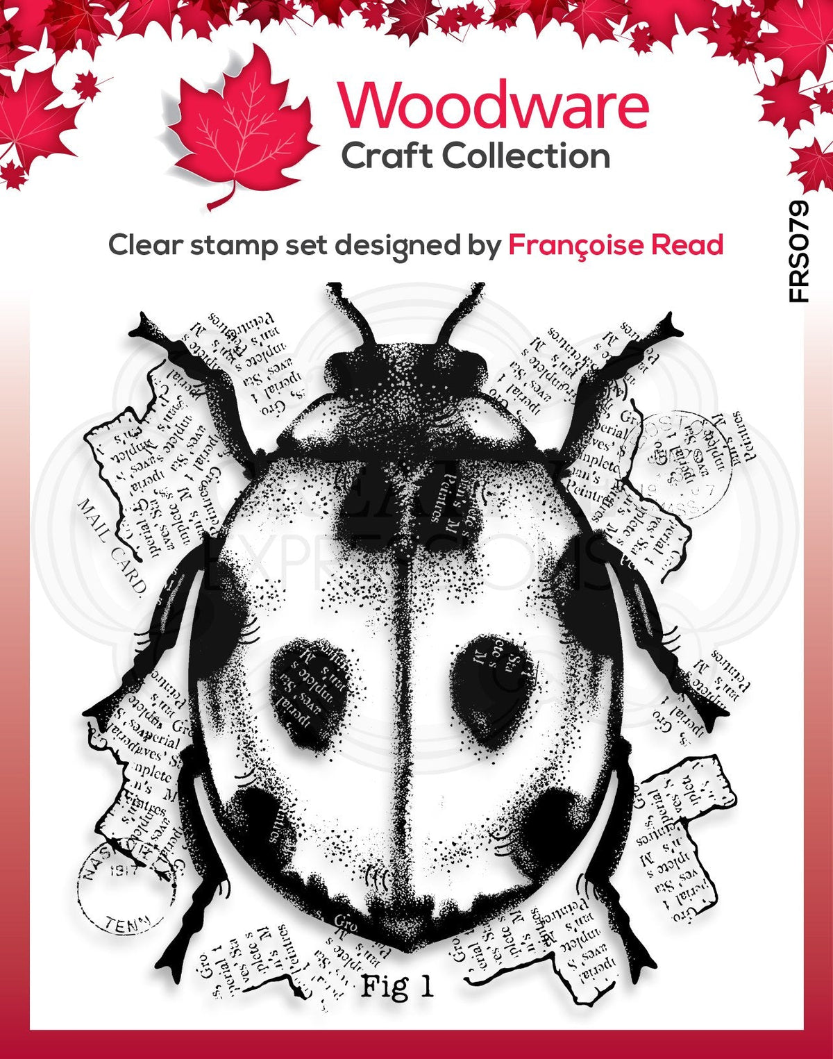 Woodware Clear Singles Ladybird 4 in x 4 in Stamp-3