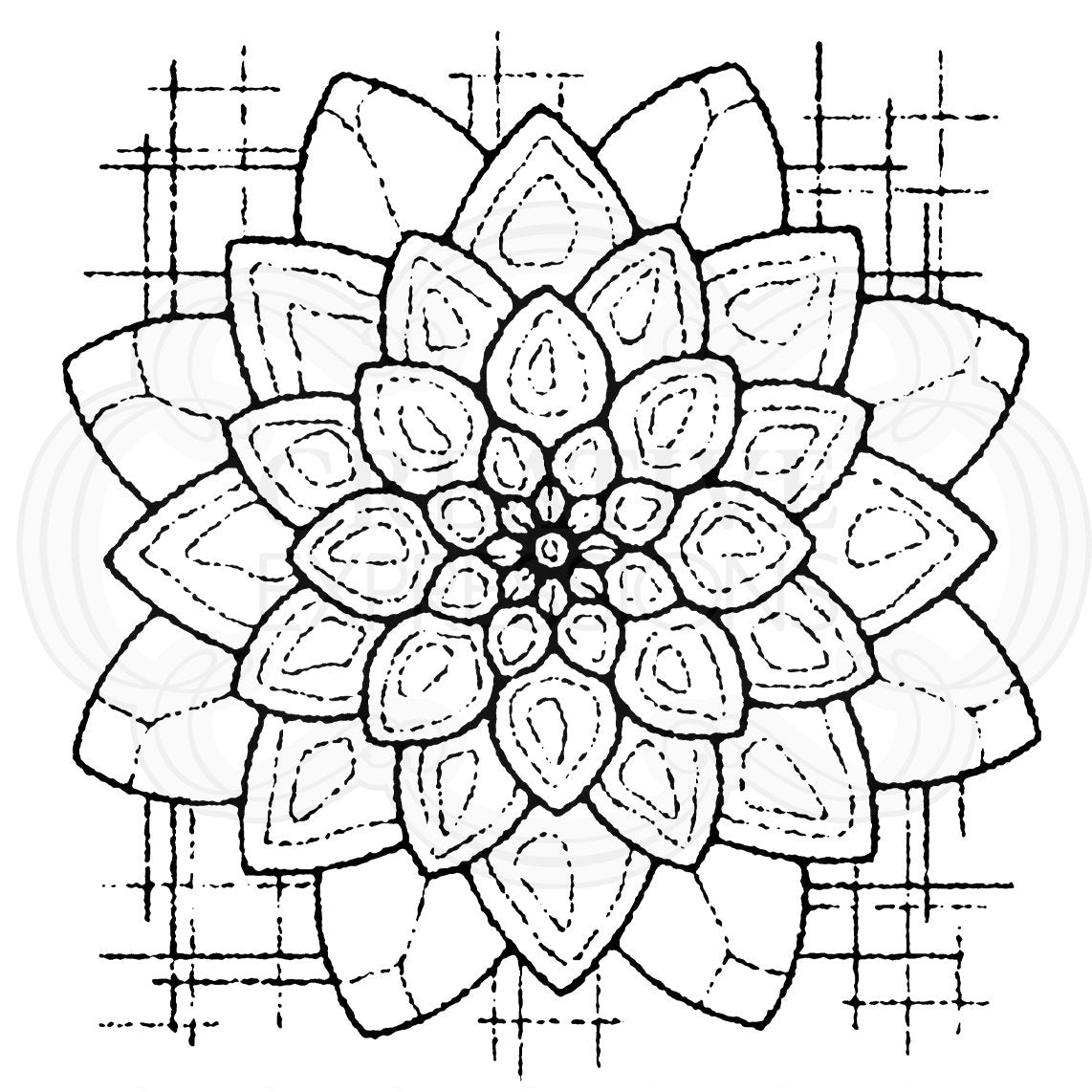 Woodware Clear Singles Blossom  4 in x 4 in Stamp-3