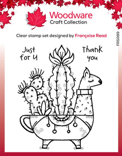 Woodware Clear Singles Llama Planter 4 in x 4 in Stamp-1