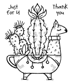 Woodware Clear Singles Llama Planter 4 in x 4 in Stamp-6