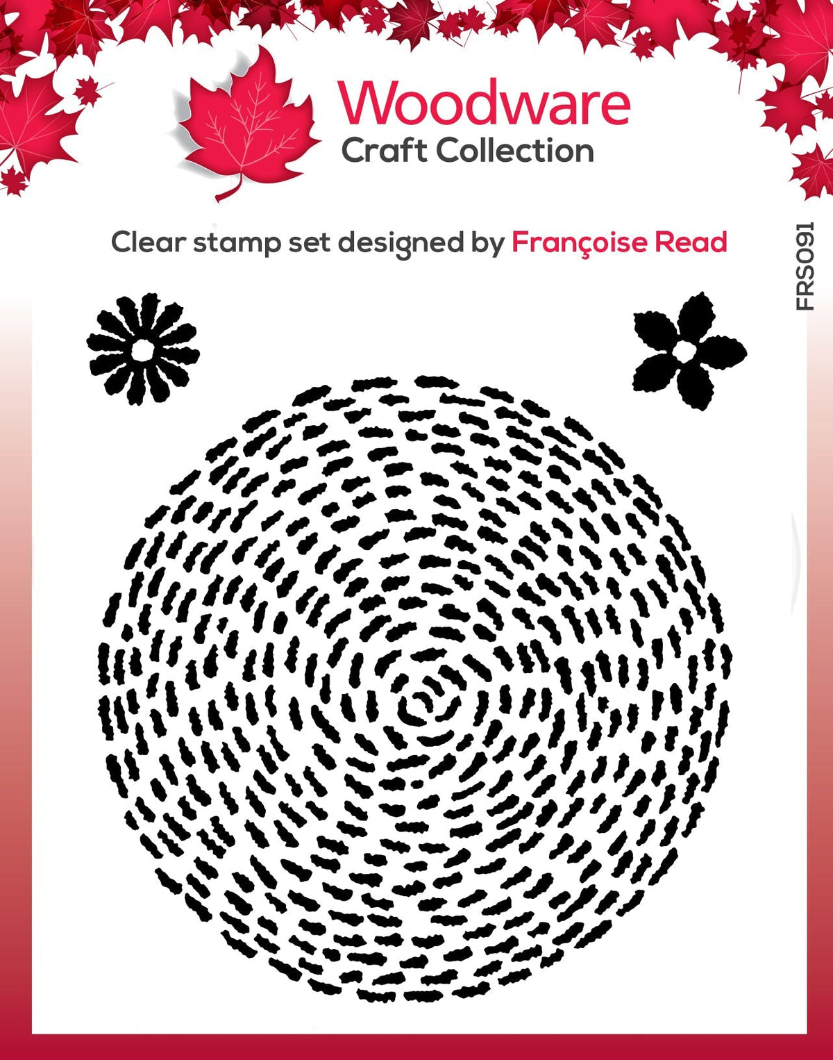 Woodware Clear Singles Stitched Circle 4 in x 4 in Stamp-1